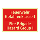 Feuerwehr Gefahrenklasse I - Fire Brigade Hazard Group I
