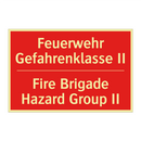 Feuerwehr Gefahrenklasse II - Fire Brigade Hazard Group II
