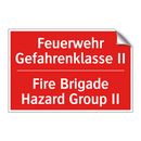 Feuerwehr Gefahrenklasse II - Fire Brigade Hazard Group II