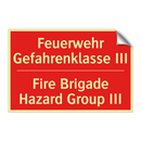 Feuerwehr Gefahrenklasse III - Fire Brigade Hazard Group III