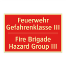 Feuerwehr Gefahrenklasse III - Fire Brigade Hazard Group III