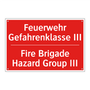 Feuerwehr Gefahrenklasse III - Fire Brigade Hazard Group III