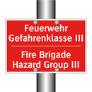 Feuerwehr Gefahrenklasse III - Fire Brigade Hazard Group III
