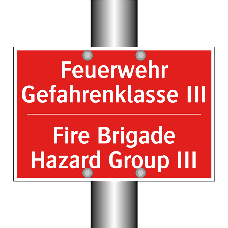 Feuerwehr Gefahrenklasse III - Fire Brigade Hazard Group III
