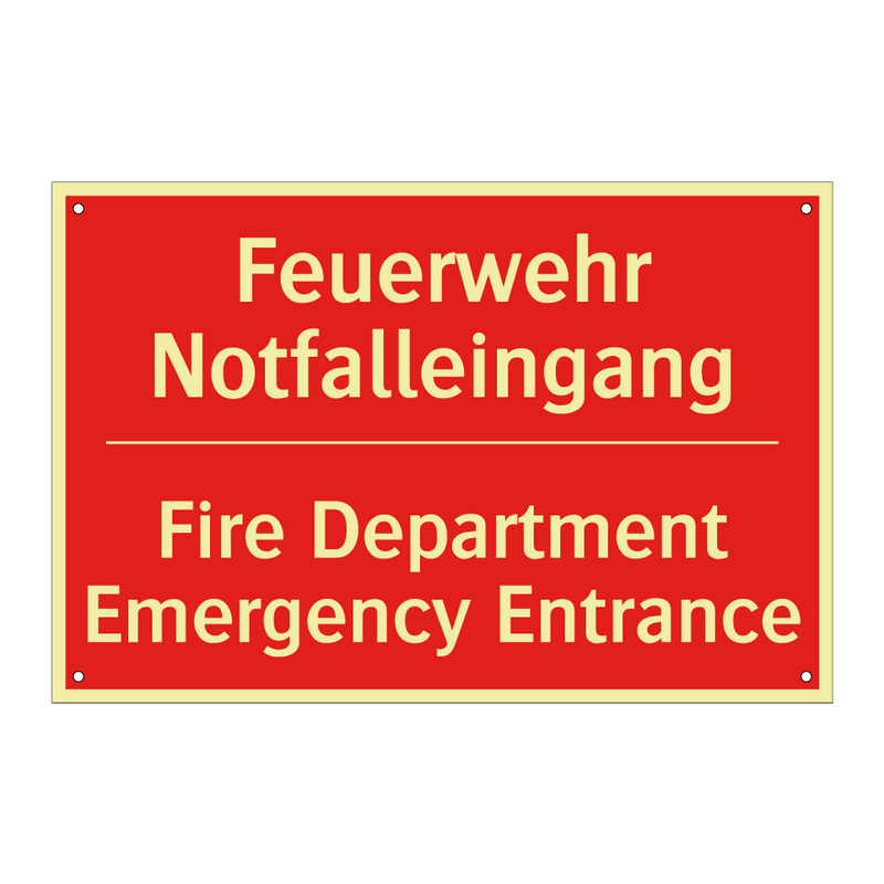Feuerwehr Notfalleingang - Fire Department Emergency Entrance/.../