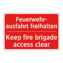 Feuerwehr- ausfahrt freihalten - Keep fire brigade access clear
