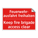 Feuerwehr- ausfahrt freihalten - Keep fire brigade access clear
