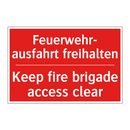 Feuerwehr- ausfahrt freihalten - Keep fire brigade access clear