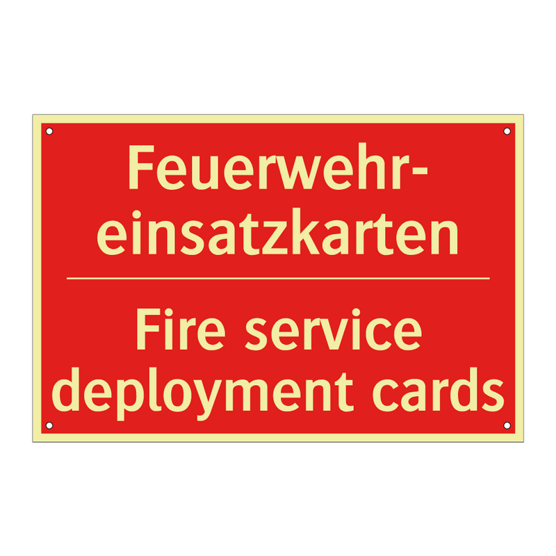 Feuerwehr- einsatzkarten - Fire service deployment cards