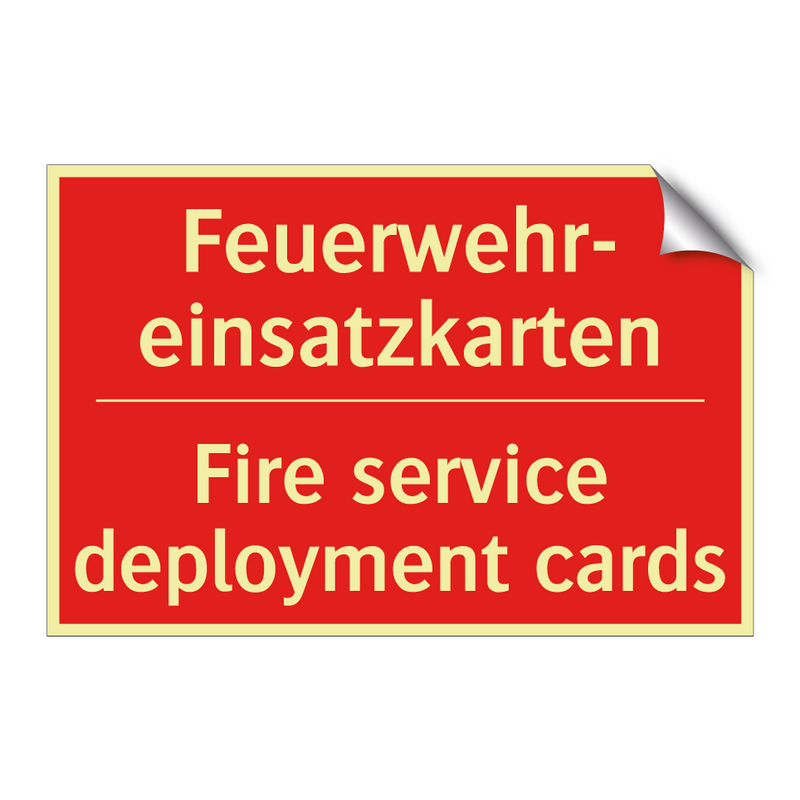 Feuerwehr- einsatzkarten - Fire service deployment cards