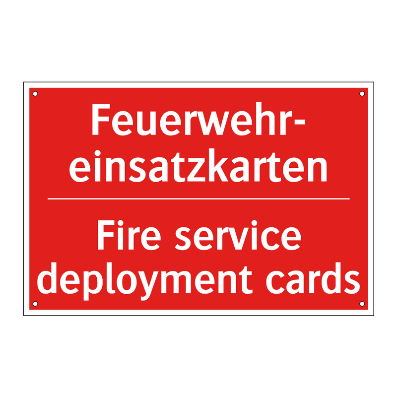 Feuerwehr- einsatzkarten - Fire service deployment cards