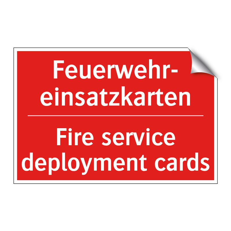 Feuerwehr- einsatzkarten - Fire service deployment cards