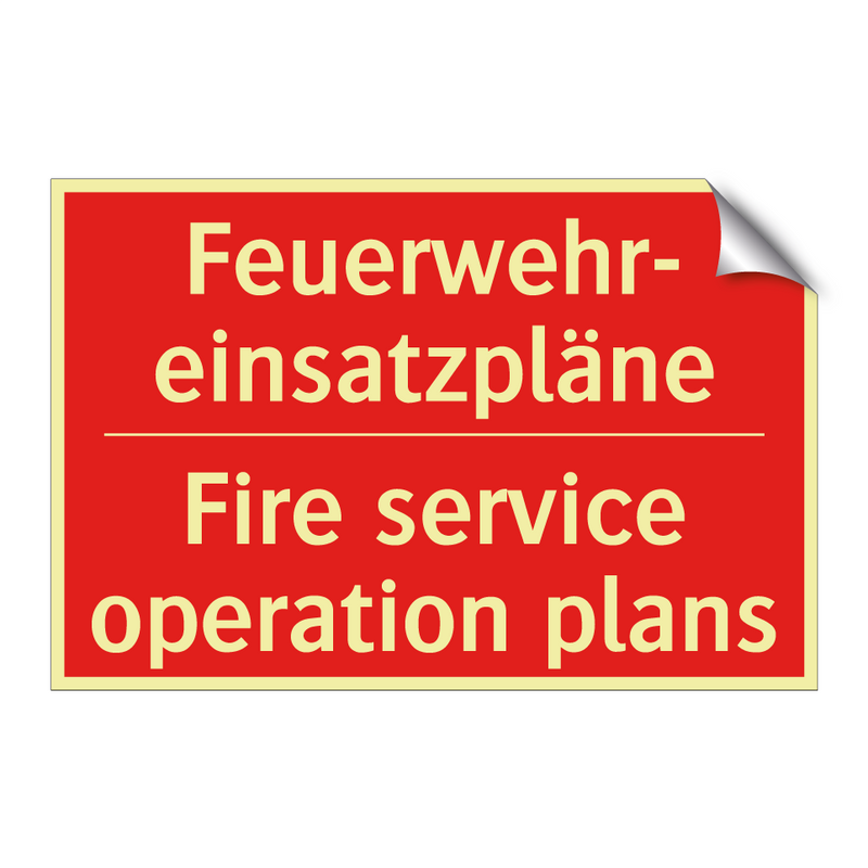 Feuerwehr- einsatzpläne - Fire service operation plans