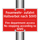 Feuerwehr- zufahrt Haltverbot /.../ - Fire department access No stopping /.../