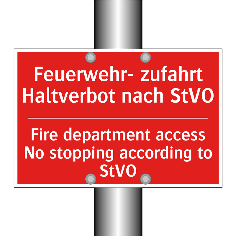 Feuerwehr- zufahrt Haltverbot /.../ - Fire department access No stopping /.../