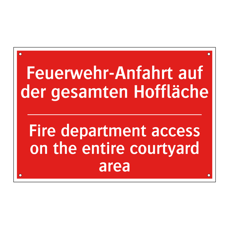 Feuerwehr-Anfahrt auf der gesamten /.../ - Fire department access on the /.../
