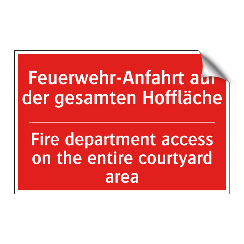 Feuerwehr-Anfahrt auf der gesamten /.../ - Fire department access on the /.../