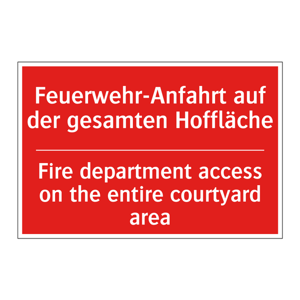 Feuerwehr-Anfahrt auf der gesamten /.../ - Fire department access on the /.../