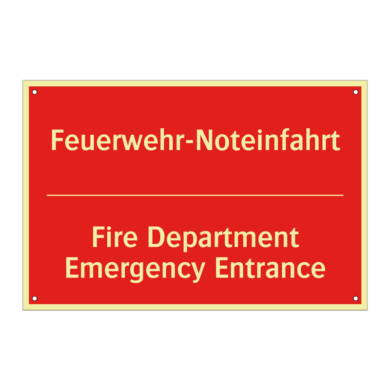 Feuerwehr-Noteinfahrt - Fire Department Emergency Entrance/.../