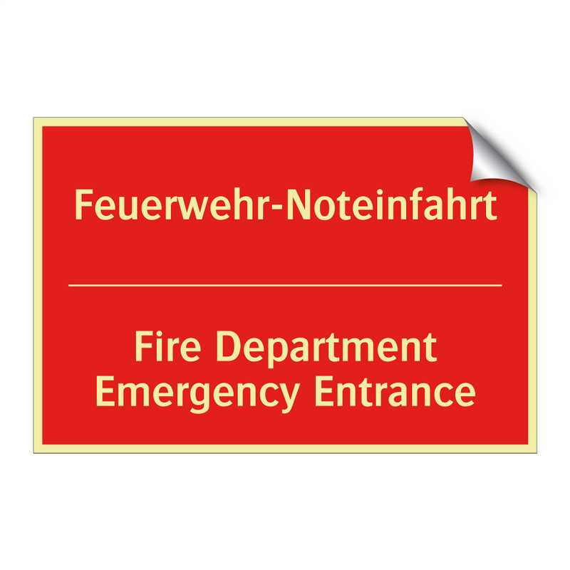 Feuerwehr-Noteinfahrt - Fire Department Emergency Entrance/.../