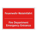 Feuerwehr-Noteinfahrt - Fire Department Emergency Entrance/.../