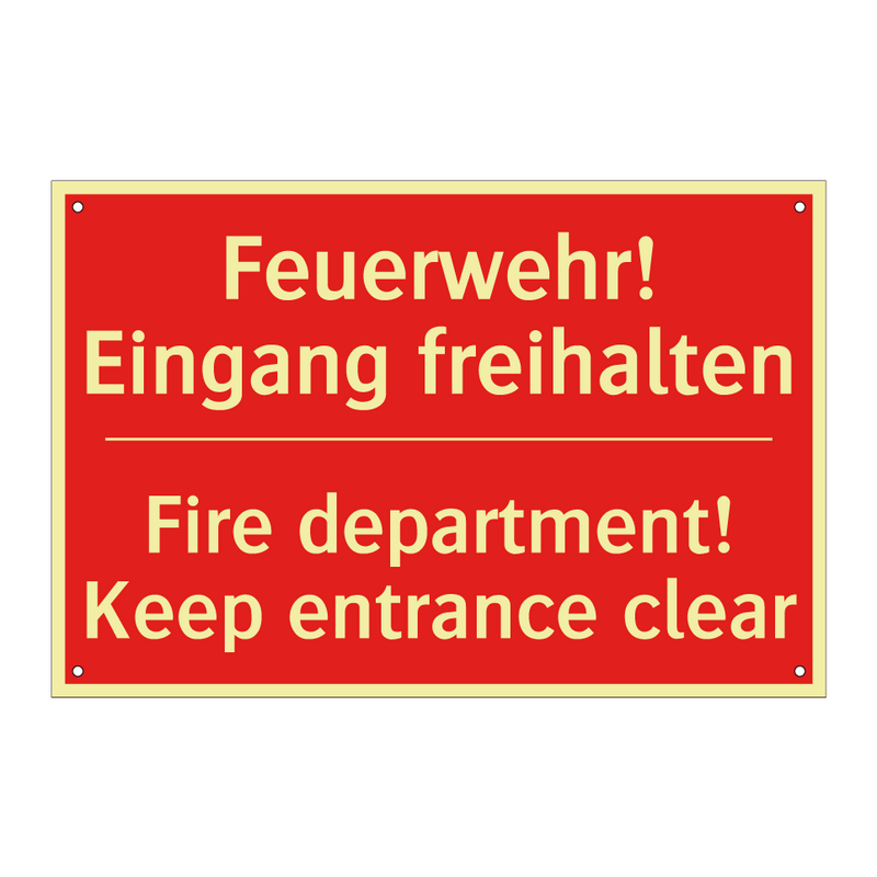 Feuerwehr! Eingang freihalten - Fire department! Keep entrance /.../