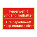 Feuerwehr! Eingang freihalten - Fire department! Keep entrance /.../