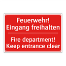 Feuerwehr! Eingang freihalten - Fire department! Keep entrance /.../