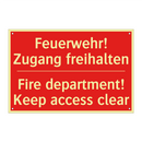 Feuerwehr! Zugang freihalten - Fire department! Keep access clear/.../