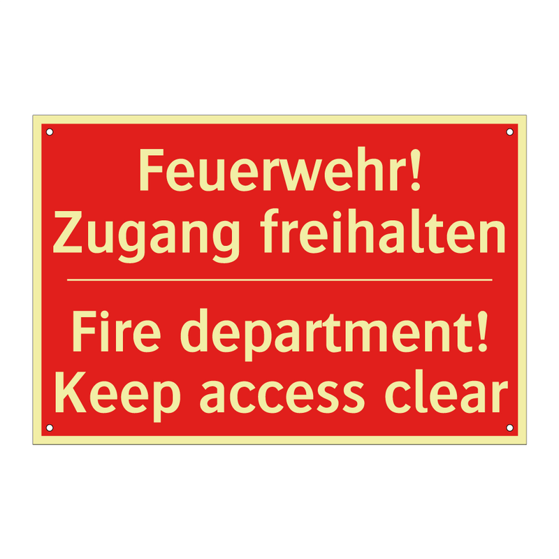 Feuerwehr! Zugang freihalten - Fire department! Keep access clear/.../