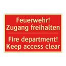 Feuerwehr! Zugang freihalten - Fire department! Keep access clear/.../