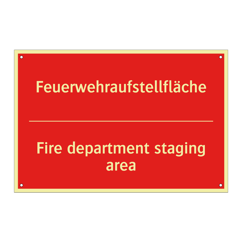 Feuerwehraufstellfläche - Fire department staging area