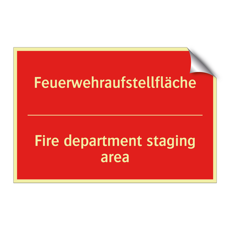 Feuerwehraufstellfläche - Fire department staging area