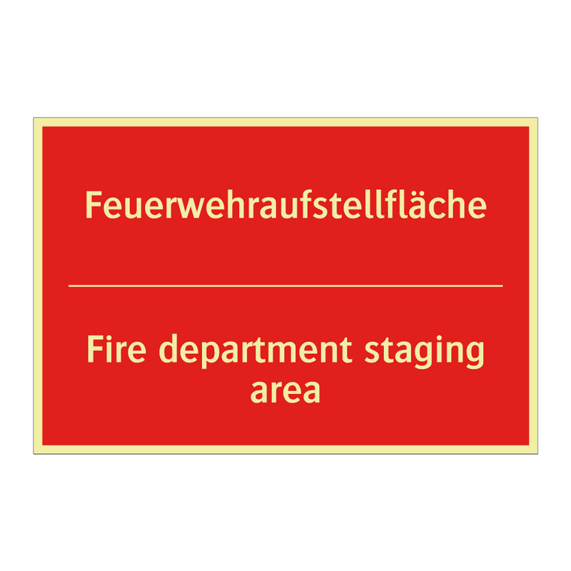 Feuerwehraufstellfläche - Fire department staging area