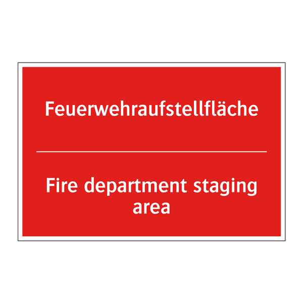 Feuerwehraufstellfläche - Fire department staging area