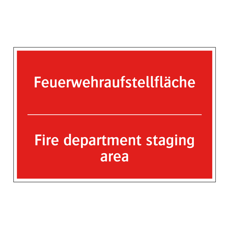 Feuerwehraufstellfläche - Fire department staging area