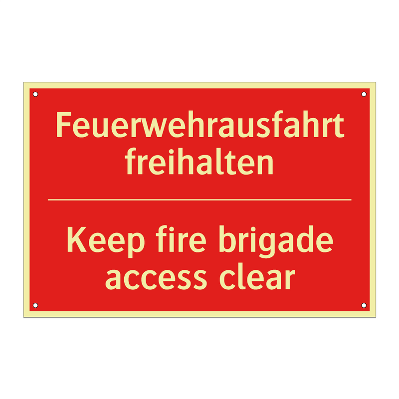 Feuerwehrausfahrt freihalten - Keep fire brigade access clear