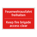 Feuerwehrausfahrt freihalten - Keep fire brigade access clear