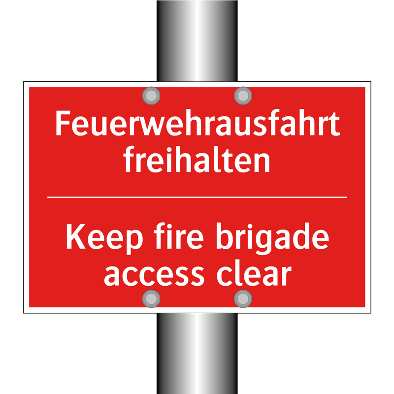 Feuerwehrausfahrt freihalten - Keep fire brigade access clear