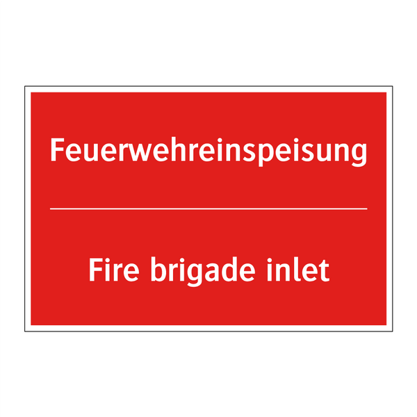Feuerwehreinspeisung - Fire brigade inlet