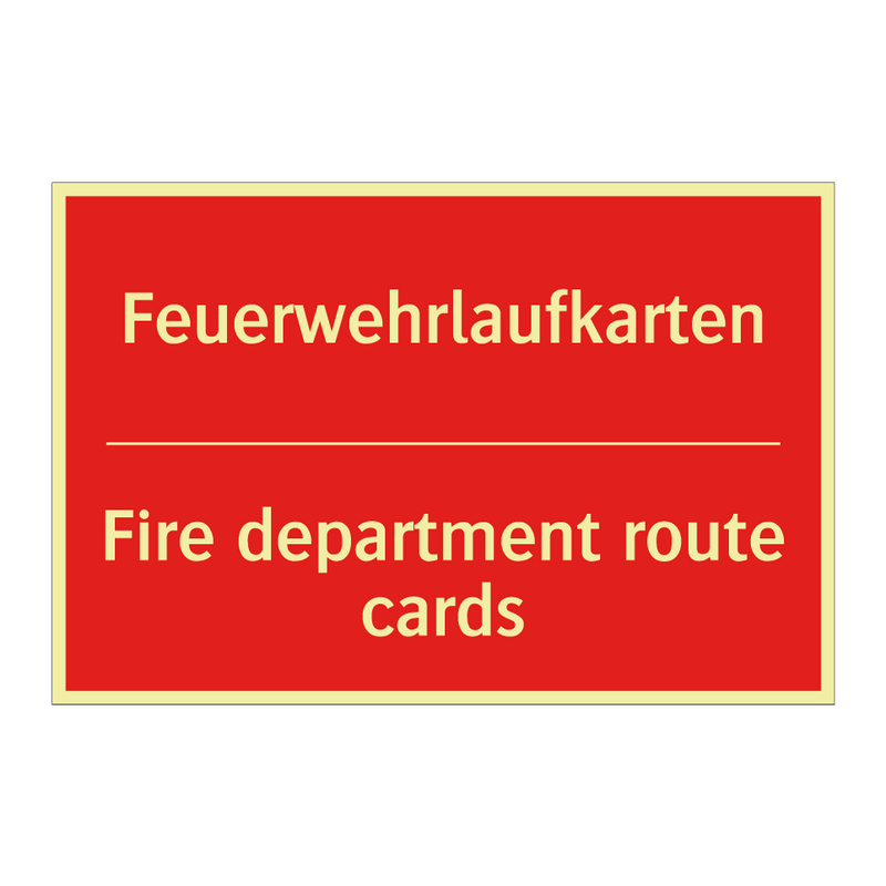 Feuerwehrlaufkarten - Fire department route cards