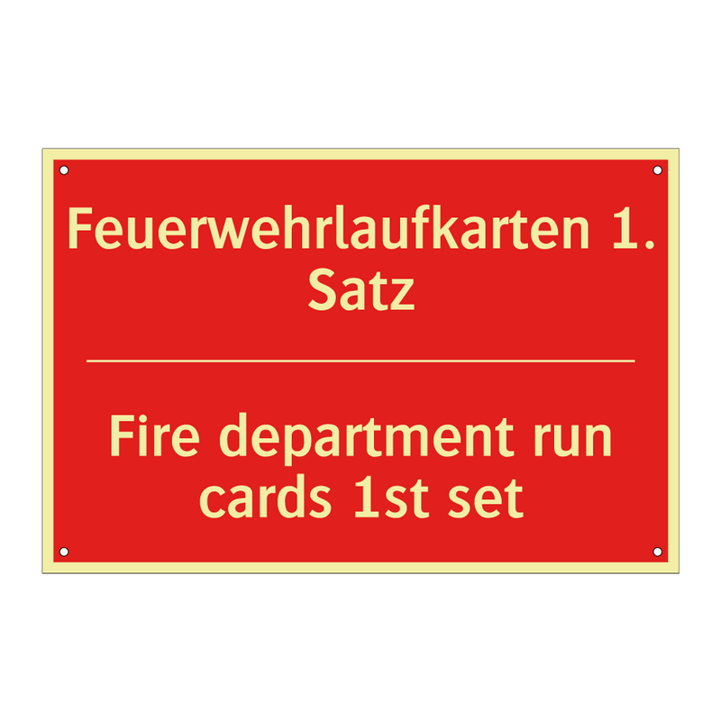 Feuerwehrlaufkarten 1. Satz - Fire department run cards 1st /.../