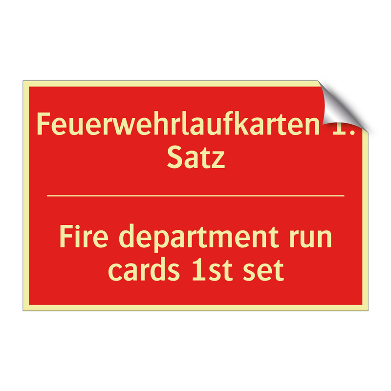 Feuerwehrlaufkarten 1. Satz - Fire department run cards 1st /.../