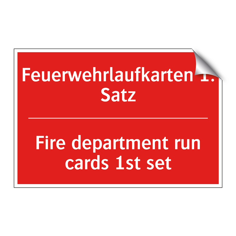 Feuerwehrlaufkarten 1. Satz - Fire department run cards 1st /.../