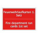 Feuerwehrlaufkarten 1. Satz - Fire department run cards 1st /.../