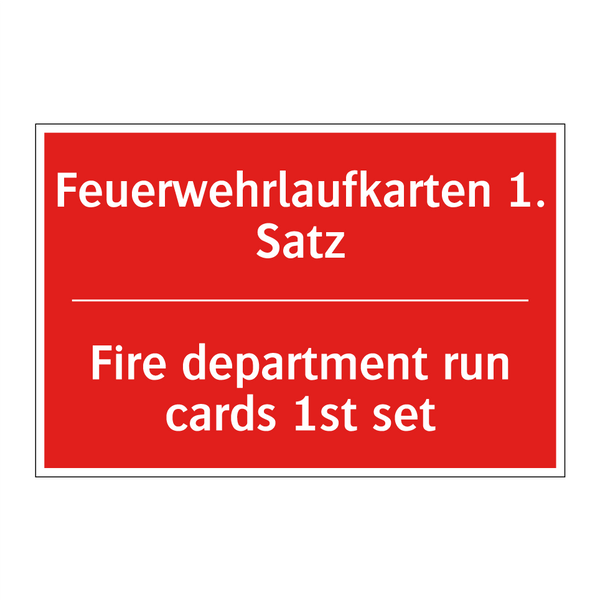 Feuerwehrlaufkarten 1. Satz - Fire department run cards 1st /.../