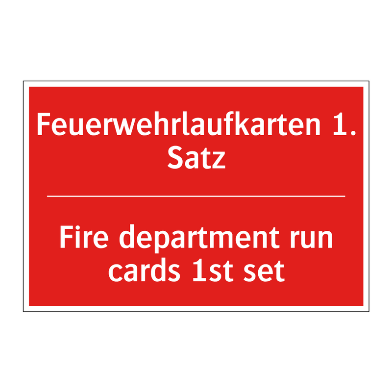 Feuerwehrlaufkarten 1. Satz - Fire department run cards 1st /.../