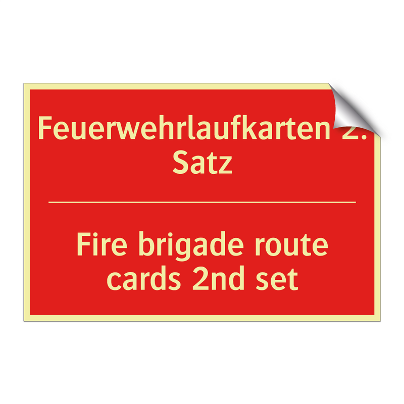 Feuerwehrlaufkarten 2. Satz - Fire brigade route cards 2nd set/.../