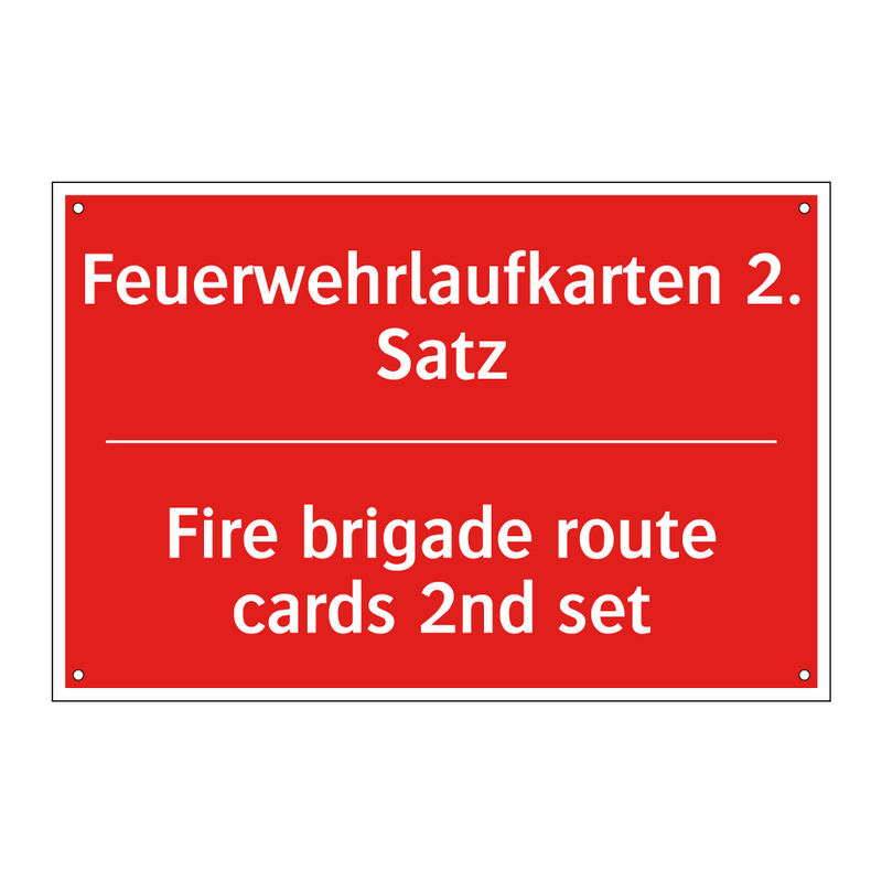 Feuerwehrlaufkarten 2. Satz - Fire brigade route cards 2nd set/.../