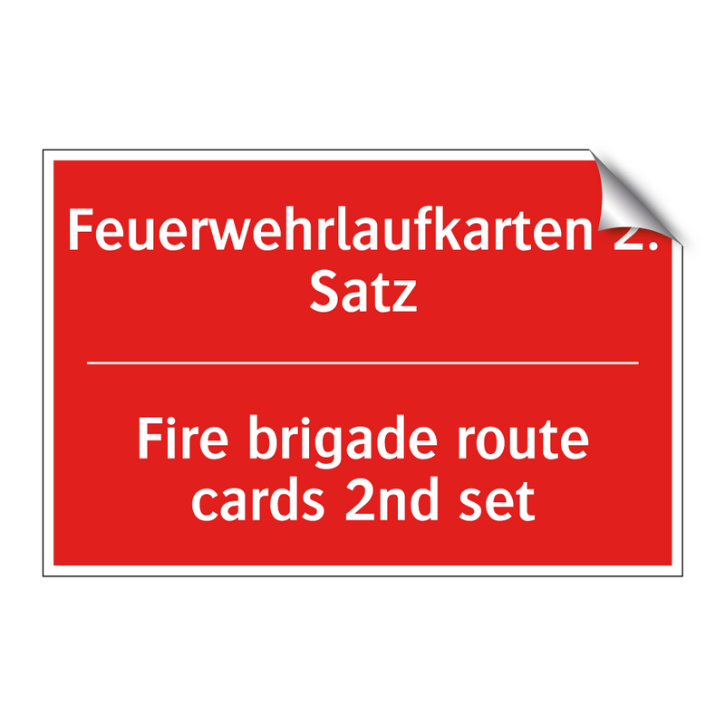 Feuerwehrlaufkarten 2. Satz - Fire brigade route cards 2nd set/.../